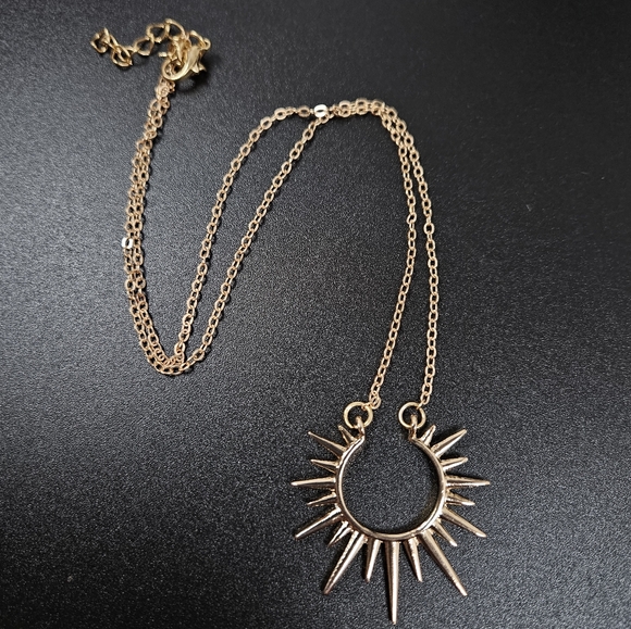 Sunburst Necklace - Goldtone - Picture 2 of 7